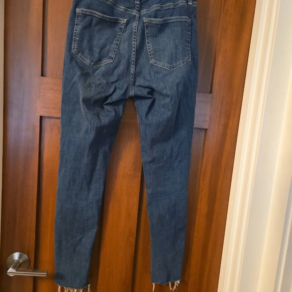 TopShop Jamie Moto High-Waisted hewed" Hem Skinny Jeans Size 30 - Picture 3 of 4